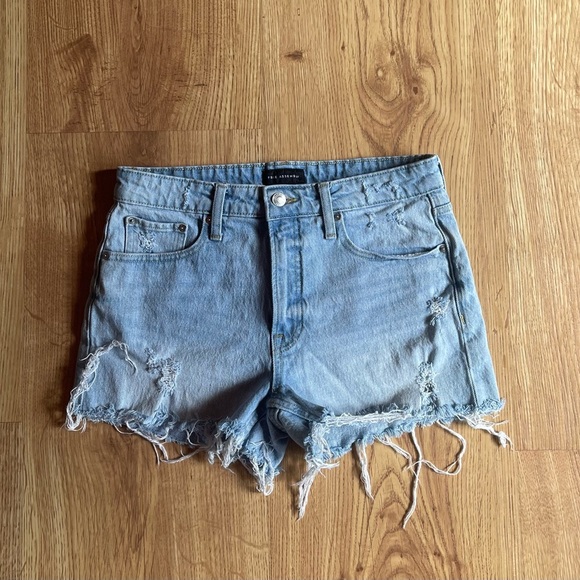 Free Assembly Light Blue Distressed Jean Shorts - Picture 1 of 6
